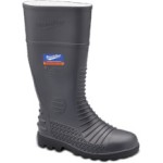 SAFETY GUMBOOTS GREY STEEL TOE METATARSAL GUARD PENETRATION RESISTANT SOLE STYLE 028 SZ10 BLUNDSTONE