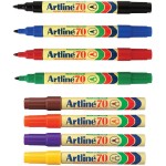 ARTLINE 70 PERMANENT MARKER 1.5MM BULLET NIB 8 COLOUR ASSORTED BOX 12
