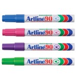 ARTLINE 90 PERMANENT MARKER BRIGHTS ASST COLOUR 5.00MM CHISEL NIB BOX 12