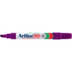 ARTLINE 90 PERMANENT MARKER PURPLE 5.0MM CHISEL NIB BOX 12