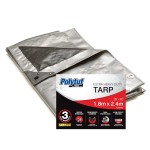 TARPAULIN EXTRA H/DUTY EYELET SILVER/BLACK 4.3M X 6.1M (14X20FT)