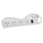 POWERBOARD 4 OUTLET SURGE PROTECTION 3M LEAD WHITE