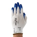 GLOVES HYFLEX 11-900 WHITE NYLON LINER BLUE NITRILE SIZE 6 PACK 12