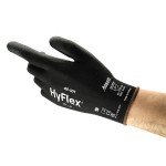 GLOVES SENSILITE 48-101 BLK POLY PALM DIP NYLON LINER SIZE 7 PACK 12
