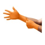 GLOVES MICROFLEX 93-856 SINGLE USE HIVIZ ORNAGE NITRILE SMALL BOX 100