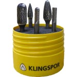 BURR SET TUNGSTEN CARBIDE (HF100) 5 PIECE 6.35MM SHAFT B C F G