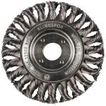 BRUSH WHEEL WIRE TWIST KNOT S/STEEL 125MM X 14MM X 22.2MM KLINGSPOR