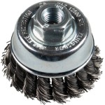 BRUSH CUP WIRE TWIST KNOT 65MM X 1 ROW 0.50MM M14-2.0 KLINGSPOR