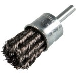 BRUSH END CUP WIRE TWIST KNOT 22MM X 0.35MM X 6MM SPINDLE KLINGSPOR