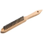 WIRE HAND BRUSH V SHAPED S/STEEL BRISTLES WOOD HANDLE KLINGSPOR