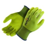 GLOVES NINJA NYLON HPT COATED HI-VIS YELLOW LARGE