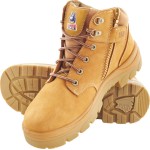 BOOT PARKES SZ 7 STEEL TOE TPU SOLE ZIP WHEAT 312158 STEEL BLUE