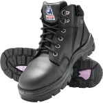BOOT LADIES PARKES SZ 10.5 STEEL TOE TPU SOLE ZIP BLACK 512758 STEEL BLUE