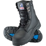 BOOT PORTLAND SZ 12.5 STEEL TOE NITRILE SOLE LACE UP BLACK 322104 STEEL BLUE