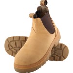 BOOT HOBART SZ 9.5 STEEL TOE TPU SOLE BUMP CAP PULL ON WHEAT 332101 STEEL BLUE