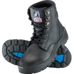 BOOT ARGYLE SZ 13.5 STEEL TOE NITRILE SOLE BUMP CAP LACE UP BLACK 342102 STEEL BLUE