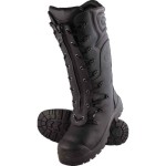 BOOT TELFER SZ 6 STEEL TOE NITRILE SOLE BUMP CAP PR MET GRD ZIP BLACK 382833 STEEL BLUE