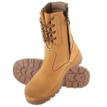 BOOT COLLIE SZ 10.5 STEEL TOE NITRILE SOLE BUMP CAP ZIP WHEAT 342099 STEEL BLUE