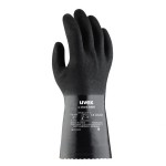 GLOVES U-CHEM 3100 BLACK NITRILE GAUNTLET SAND GRIP SIZE 8