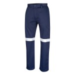 MENS TROUSERS 240GSM MIDWEIGHT CARGO COTTON DRILL TRUVIS REFLECTIVE TAPE NAVY CT1080T3