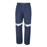 MENS TROUSERS 270GSM MIDWEIGHT CARGO COTTON 3M REFLECTIVE TAPE NAVY DT1150T