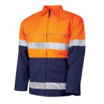 JACKET 270GSM MIDWEIGHT COTTON DRILL 3M REFLECTIVE TAPE ORANGE / NAVY DJ2192T1
