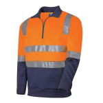 JUMPER FLEECE 300GSM 1/4 ZIP TRU REFLECTIVE TAPE ORANGE / NAVY TF2950T7