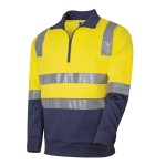 JUMPER FLEECE 300GSM 1/4 ZIP TRU REFLECTIVE TAPE YELLOW / NAVY TF2950T7