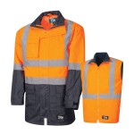 JACKET 4-IN-1 WITH VEST POLYESTER OXFORD 3M REFLECTIVE TAPE ORANGE / NAVY TJ2910T6