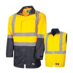 JACKET 4-IN-1 WITH VEST POLYESTER OXFORD 3M REFLECTIVE TAPE YELLOW / NAVY TJ2910T6