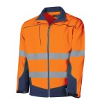 JACKET SOFTSHELL 300D POLY FULL ZIP TRU REFLECTIVE TAPE ORANGE / NAVY TJ2960T1