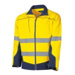 JACKET SOFTSHELL 300D POLY FULL ZIP TRU REFLECTIVE TAPE YELLOW / NAVY TJ2960T1