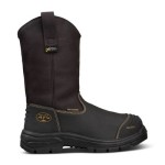 BOOT STEEL TOE 65-493 CAUSTIC NITRILE BUMP CAP PULL ON BROWN SZ 10.5 OLIVER