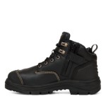 SAFETY BOOTS HIKER 130MM LACE UP SIDE ZIP STEEL TOE BLACK SZ 12.5 55-340Z OLIVER
