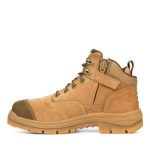 SAFETY BOOTS HIKER 130MM LACE UP SIDE ZIP STEEL TOE STONE SZ 7.5 55-350Z OLIVER