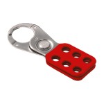 VINYL COATED HASP 25MM RED 6 HOLES